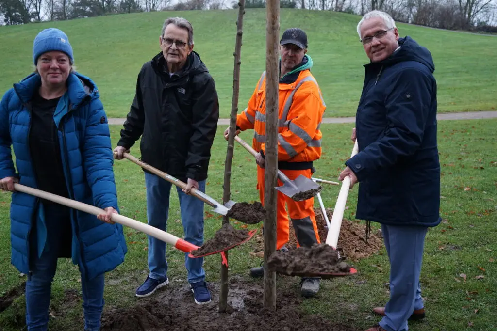 Bäume des Jahres 2023 und 2024 im Freizeitpark Langfort gepflanzt