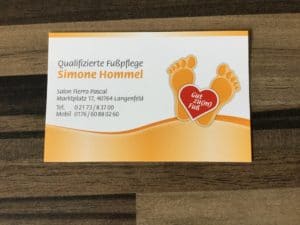 Fusspflege Hommel Visitienkarte