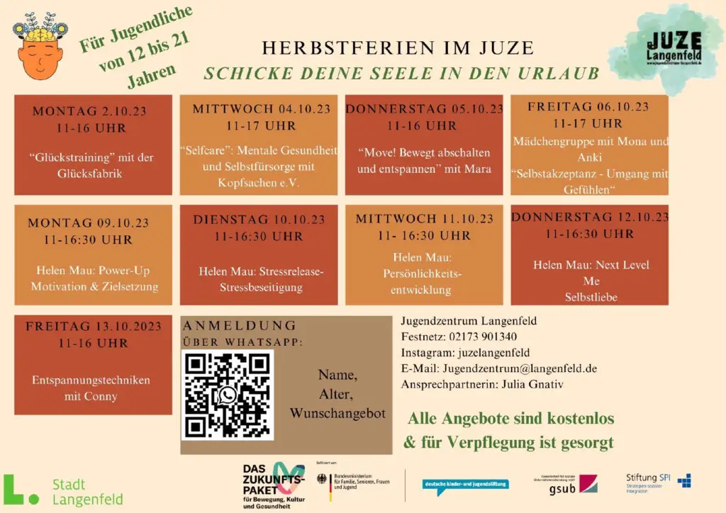 „Mentale Gesundheit“ in den Herbstferien