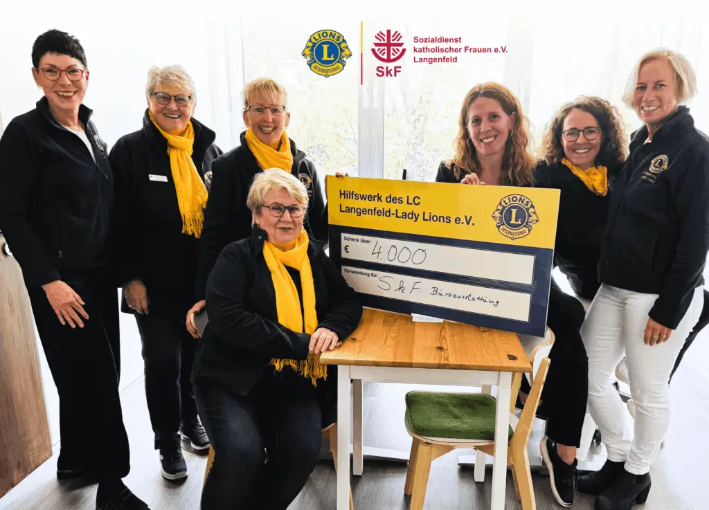 Lady Lions unterstützen den SkF Langenfeld mit 4.000 Euro für neue Arbeitsplätze