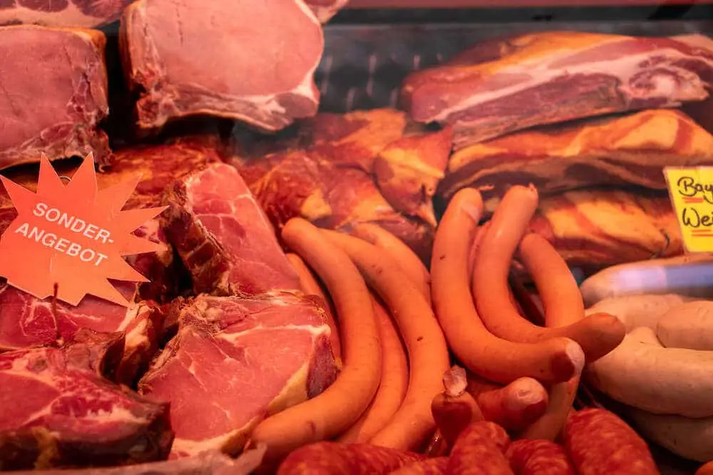 Marktstand Metzgerei J. Hilgemeier & Sohn Langenfelder Wochenmarkt Bild 4