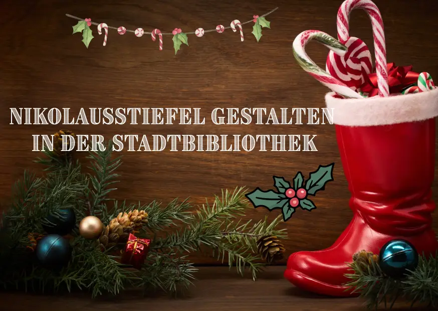 Nikolausstiefel gestalten in der Stadtbibliothek
