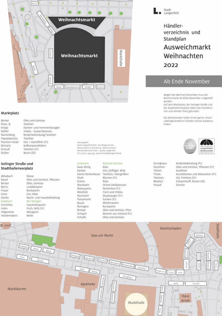 Standplan Winter Wochenmarkt Langenfeld