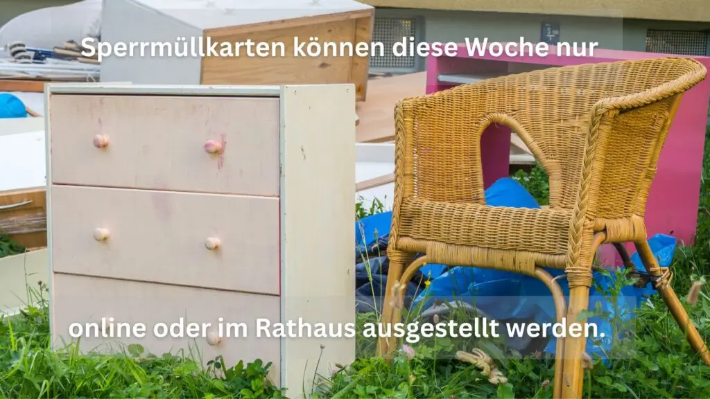 Verkauf von Sperrmüllkarten bis zum 24. Mai nur online oder im Rathaus möglich