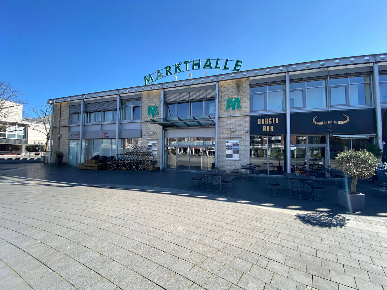 Markthalle Langenfeld Spaziergang Ostern Kunden WC Toilette